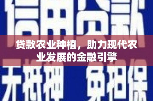 凯里贷款农业种植，助力现代农业发展的金融引擎