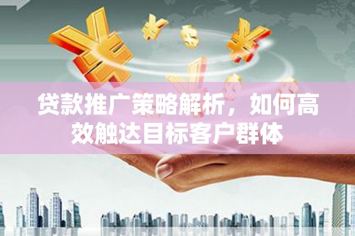 凯里贷款推广策略解析，如何高效触达目标客户群体