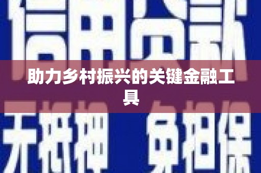 凯里助力乡村振兴的关键金融工具