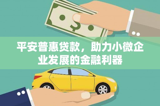 凯里平安普惠贷款，助力小微企业发展的金融利器