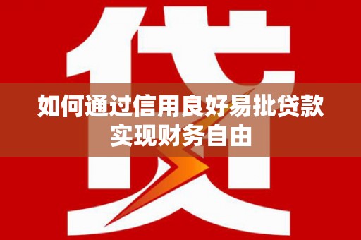 凯里如何通过信用良好易批贷款实现财务自由