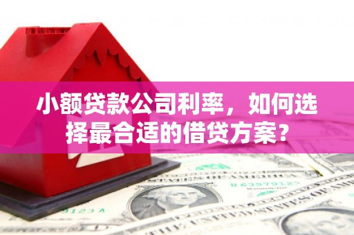 凯里小额贷款公司利率，如何选择最合适的借贷方案？