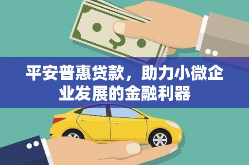 凯里平安普惠贷款，助力小微企业发展的金融利器